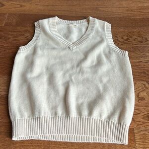 John Galt Pacsun small cotton v neck cream sweater sleeveless vest